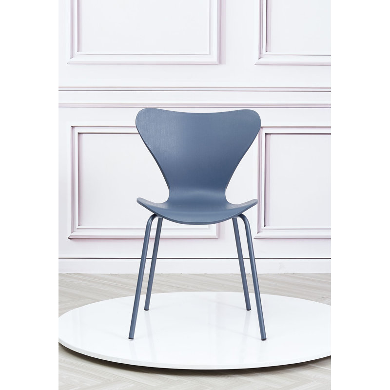 2 Callula Plastick Stackable Dining Chair, Navy