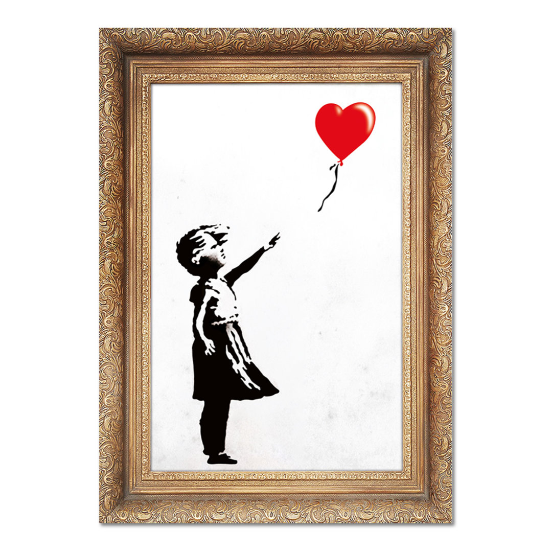 Grafikdruck Balloon Baby Frame von Banksy