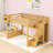 Loft Wooden Bed with Staircase and Shelves-730013241