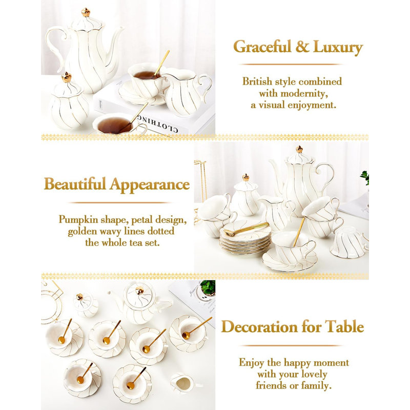 White porcelain tea set