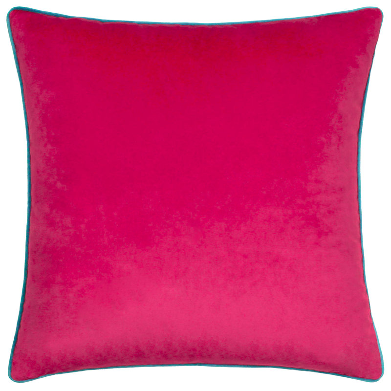 Meridian Square Cushion, Rose Red/Teal, Polyester, Square 45cm