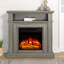 Meuble télé avec foyer électrique brun-gris Farmhouse-503394229
