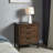 Kaveah Solid + Manufactured Wood Rustic Wood Side Table with AC/USB in Distressed Riverstone