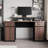 Genurel 59'' Executive Desk with Removable Monitor Shelf, Storage Drawers and Cabinets Computer Desk