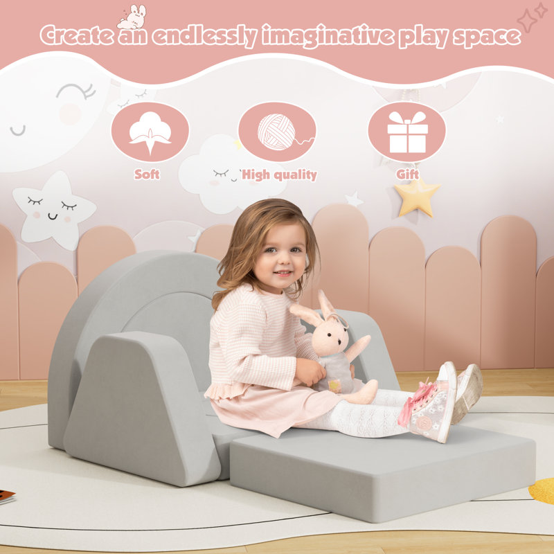 Children's Corner Sectional, Grey