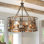 Lustre tambour de ferme moderne 26 "avec lumières sculptées 26"