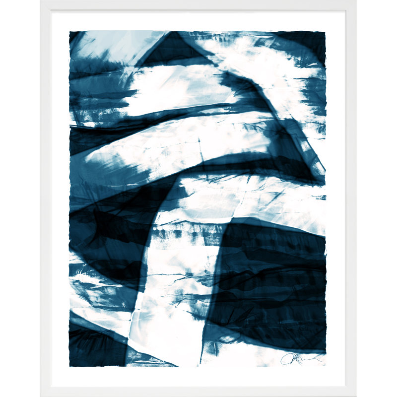 Convergence Indigo 1 Print by Jacques Pilon, White Wood, 20" H x 16" W x 1.25" D
