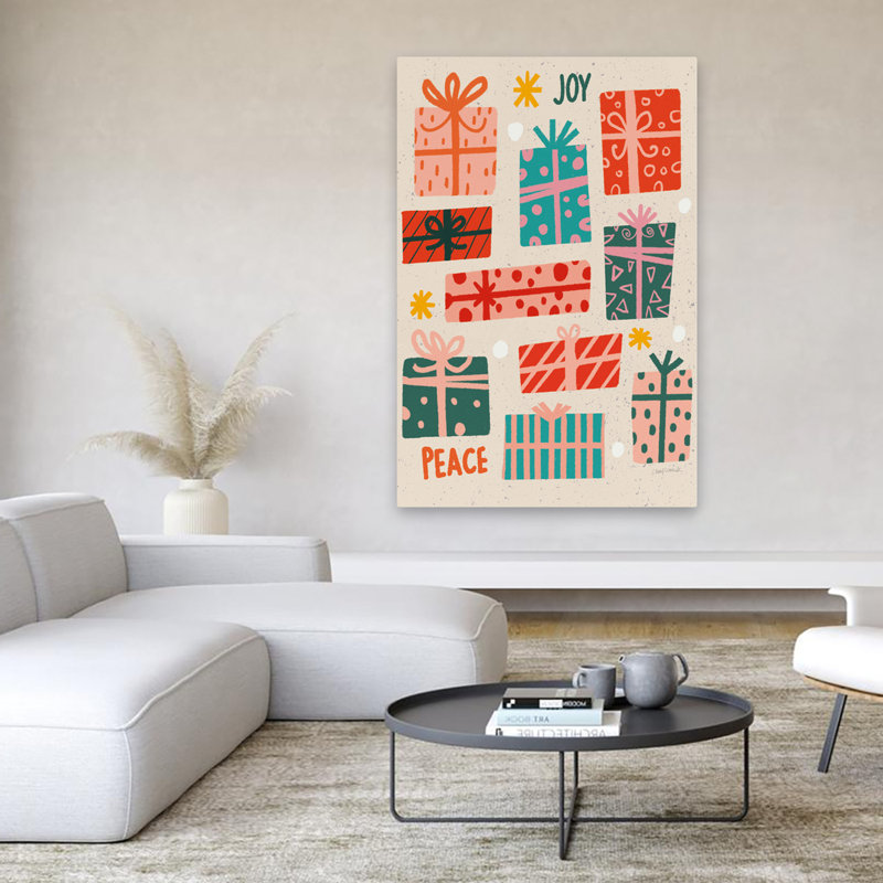 Winter Fun I - Blue Christmas Funky Green Art, H 60 po x l 40 po