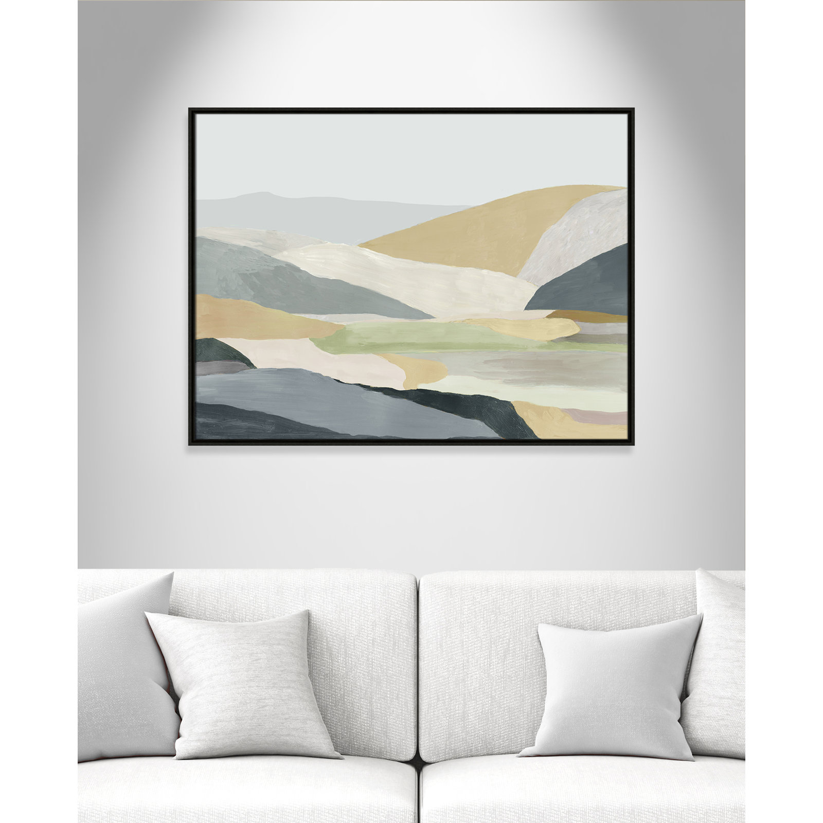 Warm Hills I - Picture Frame Painting Print on Canvas, 31.5" H x 41.5" W x 2" D, Espresso Canvas 