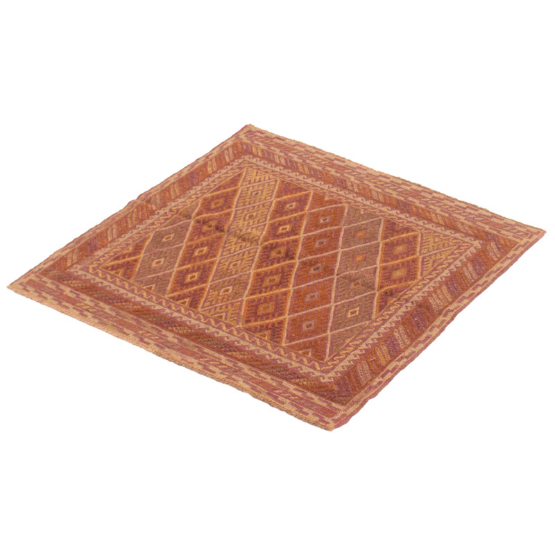 Tapis mauve noué à la main de conception unique 3 pi 10 po x 3 pi 7 po Joeph