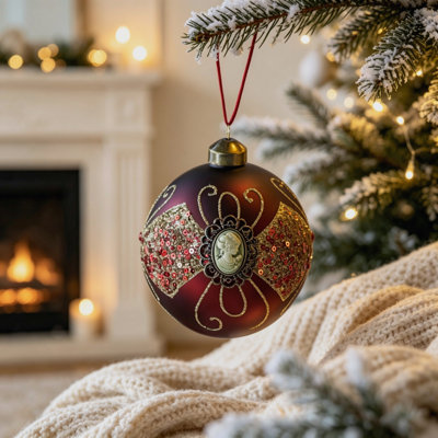 3.9'' Glass Christmas Ball Ornament