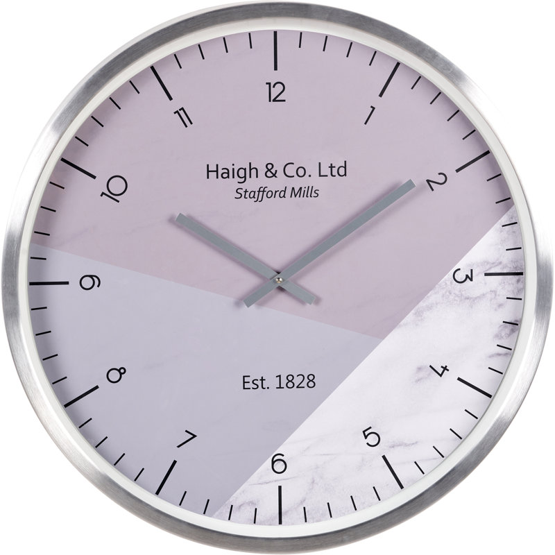 Metal Wall Clock, White/Silver