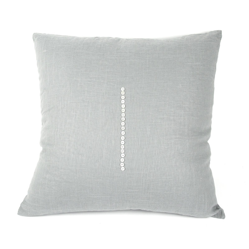 Linen Square Pillow Cover & Insert, 20" x 20" , Blue Gray
