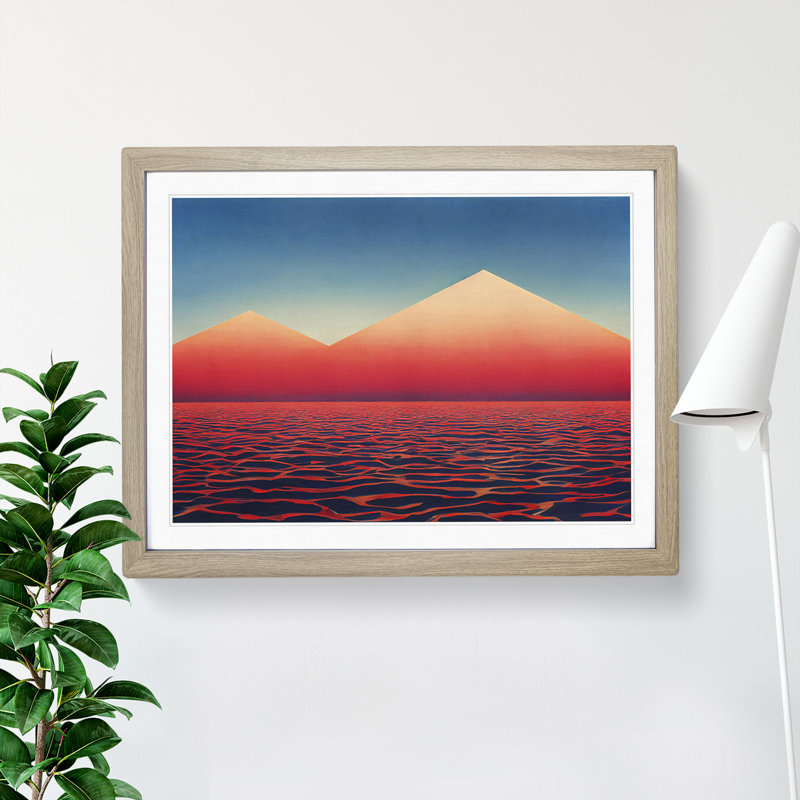 Special Abstract Mountains - Framed Print, 34cm H x 46cm W x 2cm D, Oak