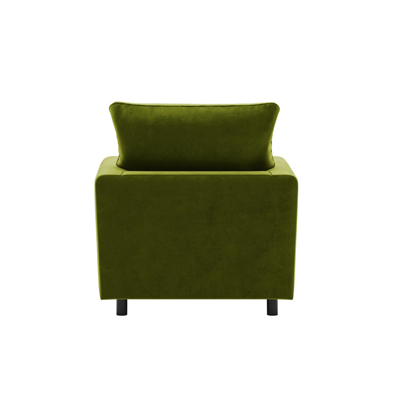 Awn Velvet Armchair, Olive
