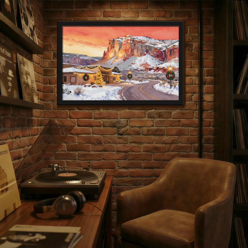 Paysage de Noël d'hiver avec décorations de Noël, H 12 po x l 18 po