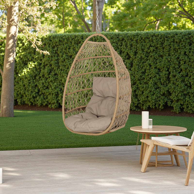 Chaise suspendue pliable, design moderne, Naturel
