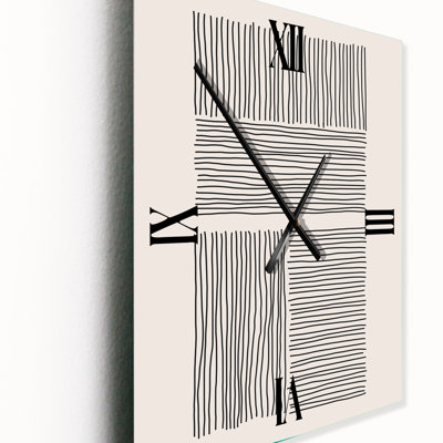 Minimal géométrique lignes et carrés IV - horloge murale abstraite en métal