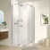 1 3/8" Adjustment,Universal Pivot Shower Door, With 1/4" Tempered Glass Finish