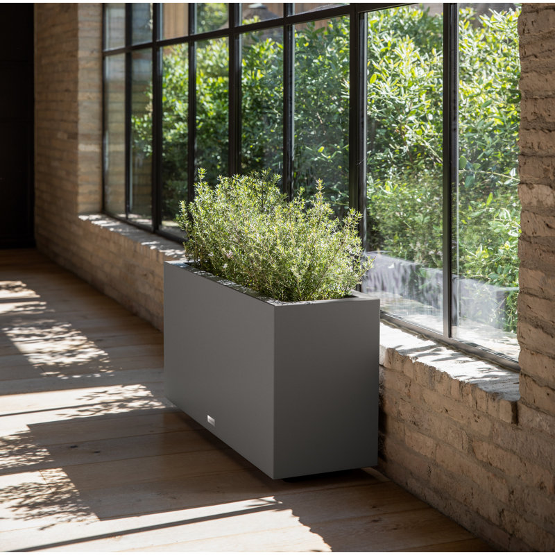 Boîte à fleurs longue Block Series, H 16 po x l 32 po x P 10 po, Gris