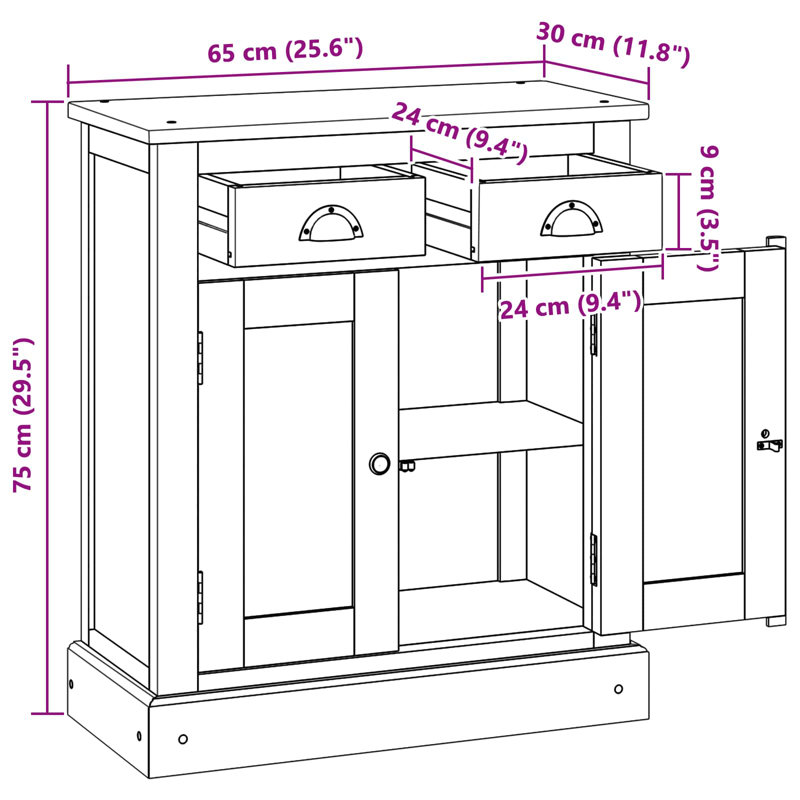 Solid Wood Standard Accent Cabinet