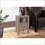 Table basse transitionnelle en stratifié brun pour le salon, rangement compact et conception stable