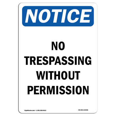 No Trespassing Without Permission Sign