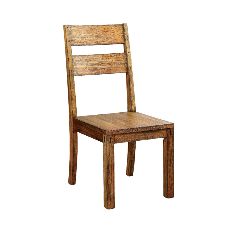 2 chaises en bois de chêne foncé rustique massif avec dossier à panneau pour 2 personnes, qualité