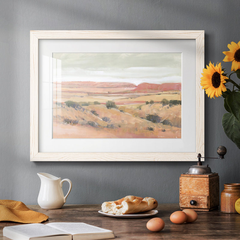 «Southwest Landscape I», reproduction encadrée rustique avec tableau mat, Blanc, H 14 po x l 20 po x P 1,5 po