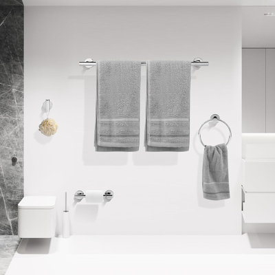 4-Piece Bathroom Hardware Set - Stainless Steel Towel Bar Set With Hand Towel Bar, Towel Ring, Toilet Paper Holder And Robe Hook - Wall Mounted For Bathroom