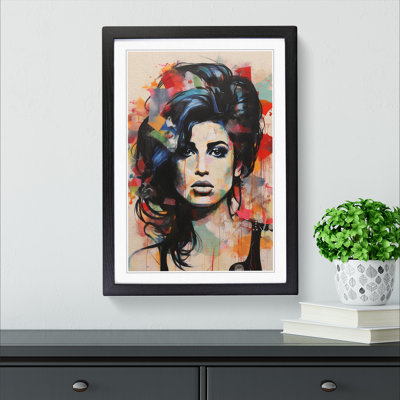 XYZ-FRM-V1223-1807 Amy Winehouse Constructivism - Single Picture Frame Print on Wood