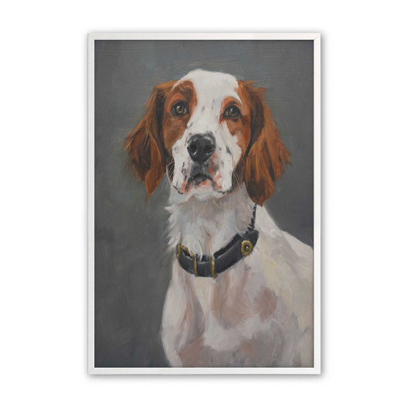 Reproduction d'art avec portrait d'animal de compagnie par Marian Parsons, H 18 po x l 12 po, Blanc