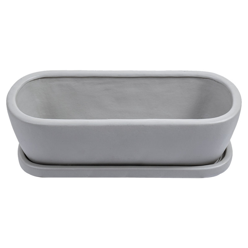 Oval Concrete Decorative Flower Pot Planter
