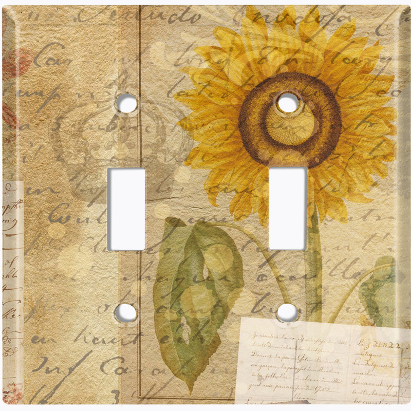 Copper Rust Patina Teal Print 2 - Gang Toggle Light Switch Standard Wall Plate