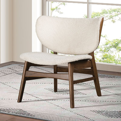 Ensemble de 2 fauteuils d'appoint en tissu avec table ronde en bois