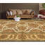 Hand Knotted Wool Oriental Area Rug in Ivory And Gold