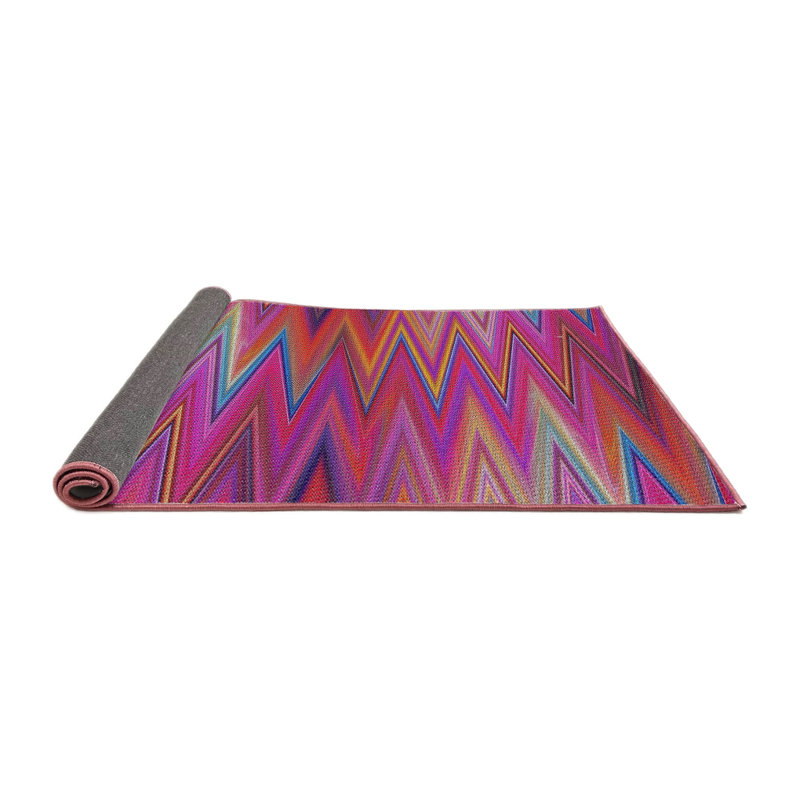 Tapis rose à chevrons Austell, Carré 8 pi