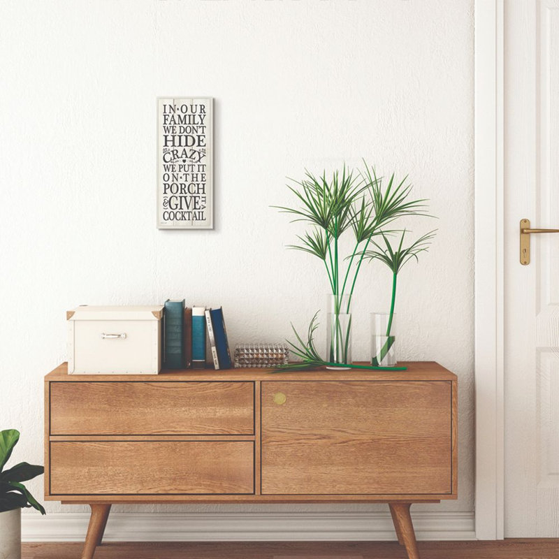 «Don't Hide Crazy Funny Country Home Wood Textured Word Design», impression sur toile, H 17 po x l 7 po x P 0,5 po