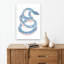 Whimsical Blue Snake Modern Whimsical Snake Nature Ocean Wall Art Print 1 Piece Wrapped Canvas Wall Art-1514089801