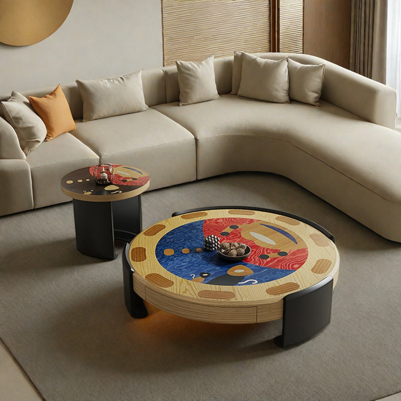 Ensemble de tables basses style Mid-Century Graffiti Art