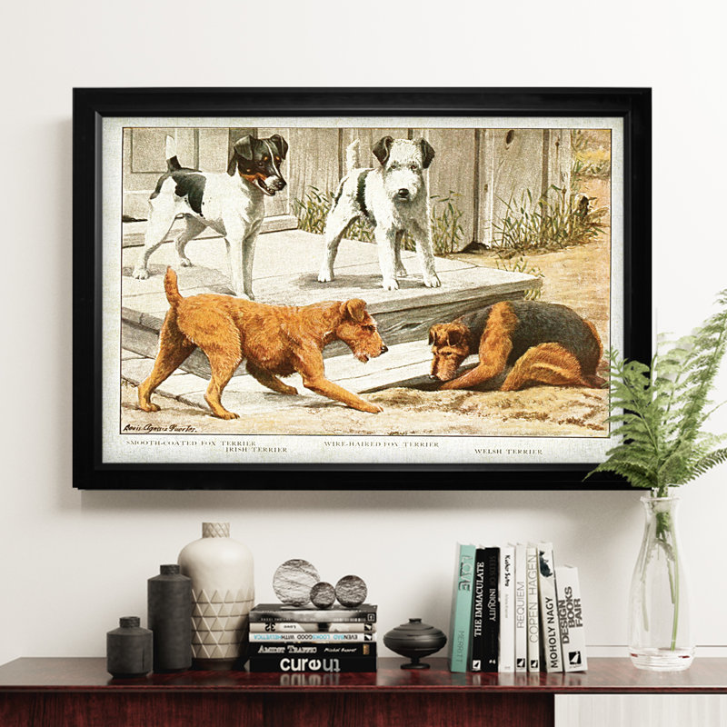 « canin sketch xxi », impression, H 27 po x l 39 po x P 2 po, Cadre noir, Pas de tapis