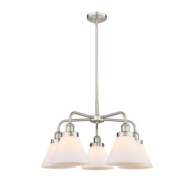 Cone 5 Light Stem Hung Chandelier