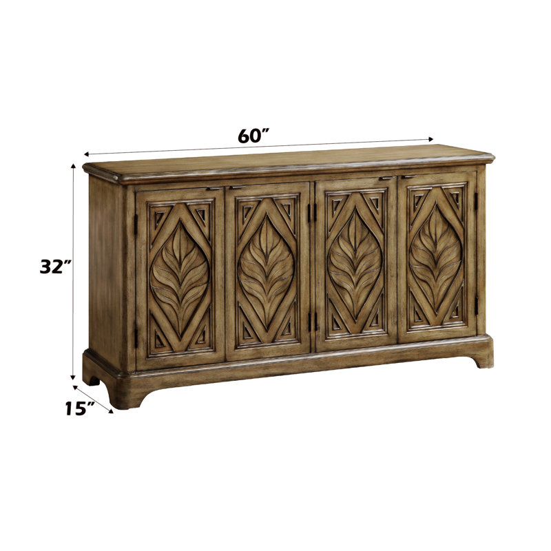 Eletta Transitional 60"L Rectangular Console Table in Oak