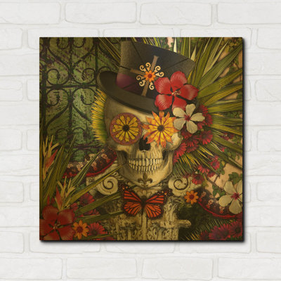 'Baron in Bloom' By Fusion Idol Arts Gold Metal Wall Art, 24" x 24"