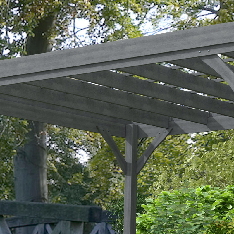 Pergola d'extérieur 10 pi x 12 pi Outsunny, L 120 po x P 144 po, Gris