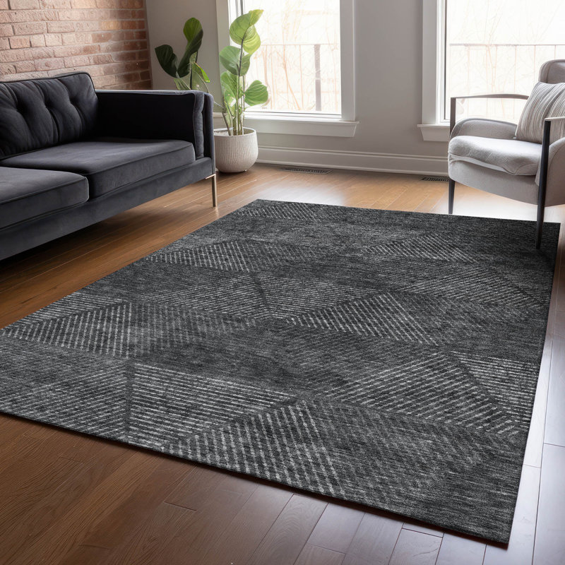Tapis intérieur / extérieur en polyester tissé à la machine Malchow, Rectangle 2 pi 6 po x 3 pi 10 po