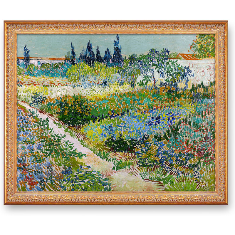 Jardin à Arles par Vincent Van Gogh. Reproductions classiques du monde pour HomeDecor, H 34,5 po x l 40,5 po, Doré