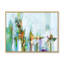 «Grunge Abstract Green White Impression», reproduction sur toile flottante-60388928-60388932