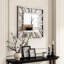 Large Glass Wall Clock Silver Accent Clock-1030120552