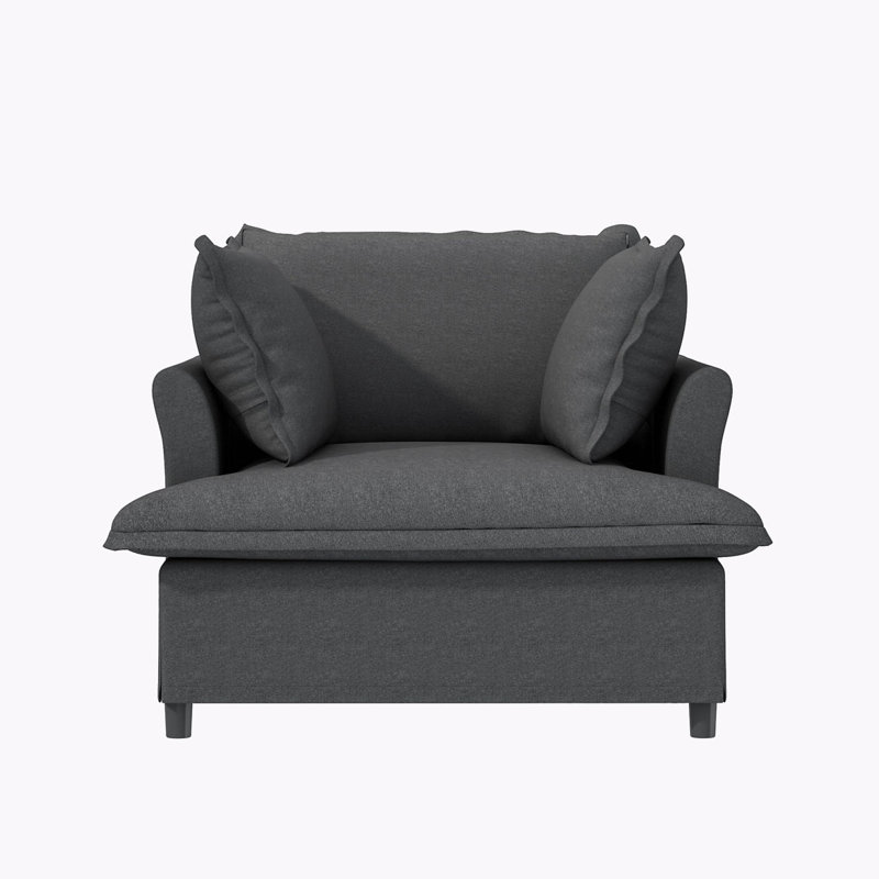 Fauteuil surdimensionné en chenille, Gris chenille